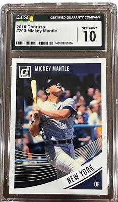 2018 Donruss #200 Micky Mantle CGC 10 GEM MINT • $24.95