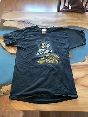 Vintage Disney World Mickey Mouse A Pirates Life For Me T-Shirt Men’s L Tee AOP • $30