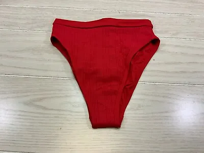 L*Space Pointelle Rib Frenchi Swim Bottoms Women's Size M Red NEW MSRP $99 • $19.99