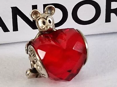 Pandora Disney Mickey Mouse Love Red Heart Charm  TGT 2001 • £22.49