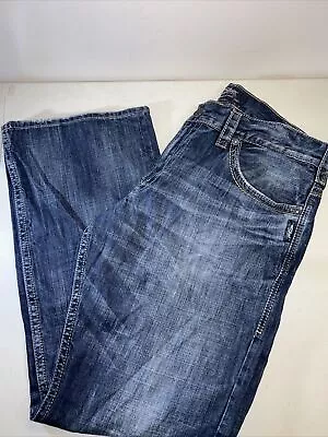 Silver Jeans Gordie Loose Straight Fit Denim Jeans Men's 38 X 34 Western Whisker • $29.94