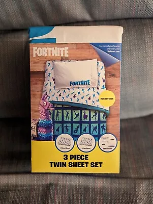 Fortnite Sheet Set Twin Llama 3 Piece Microfiber Bedding Pillowcase Kids Teens • $19.95