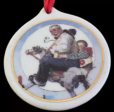 Vtg 1997  Norman Rockwell Ornament Gramps At The Reigns J C Penney Porcelain • $4