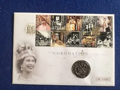 GB 2003 Coronation 50th Anniversary £5 Five Pound Coin PNC First Day Cover • £5