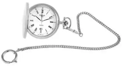 Tissot Savonnettes Stainless Steel Pocket Watch T83.6.553.13 W/ Chain • $63