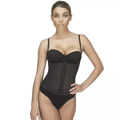 VEDETTE 322 Camille Style Slimming Dual Control Braless Bodysuit In Thong Black • $34.95