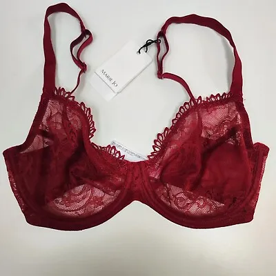 Marie Jo Rumba Red Agatha Underwired Bra Size 32E Lacy Valentine • £19.99