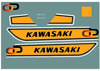 KAWASAKI H1 500 TRIPLE DECALS Kawasaki Decals Kawasaki Triple Decals Sticker • £48