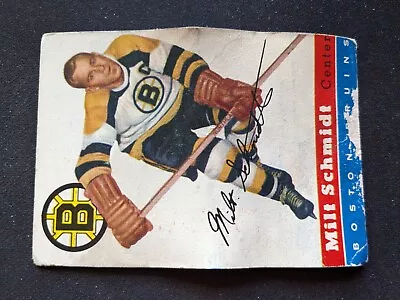 1954-55 Topps Hockey Card # 60 Milt Schmidt (HOF) - Boston Bruins (P) • $14.95