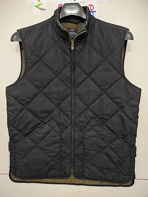 J CREW Vest Mens Small Black Walker Quilted Full Zip Authentic Outerwear 47752 • $30