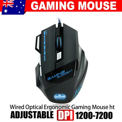$14.25 • Buy Wired Gaming Mouse Backlit Ergonomic Optical 7 Buttons Mice For Laptop Computer
