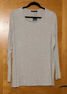 M&S Collection Size 22 Grey Fine Jersey Longline Lagenlook Top 46  CH • £11