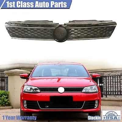 Grille For 2011-2014 Volkswagen Jetta GLI Hex Mesh Black W/ Chrome Trim Grill • $48.68