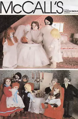 Craft Sewing Pattern McCall's 7192 Family Of Dolls And Doll Clothes Package 1980 • $7.99