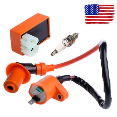 Racing AC CDI Box Ignition Coil Spark Plug For GY6 50cc-150cc ATV Moped Scooter! • $9.69