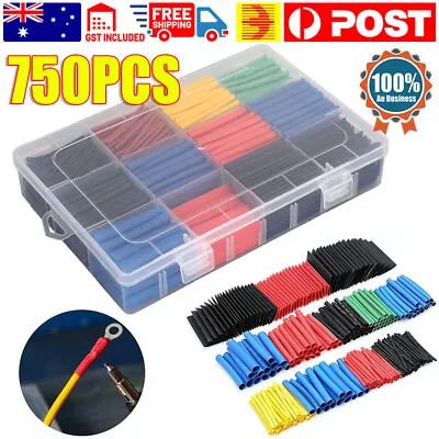 750Pcs Cable Heat Shrink Tubing Sleeve Wire Wrap Tube 2:1 Assortment Kit Tools • $16.95