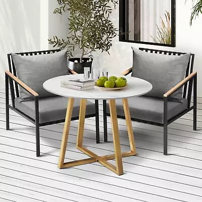 Livsip 3 Piece Outdoor Dining Setting Sintered Stone Table Patio Furniture Set • $499.90