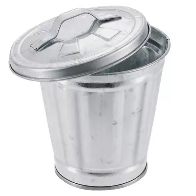 Mini Metal Desktop Waste Bin With Lid For Office Or Home Use-QC • $8.99