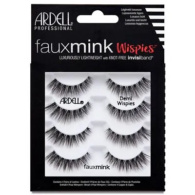 Ardell Faux Mink Eyelashes - Black Demi Wispies Multipack With Invisiband • £20.99