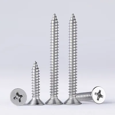 £1.63 • Buy Stainless Steel Countersunk Phillips Self-Tapping Wood Screws A2 Small M1 - M2.6