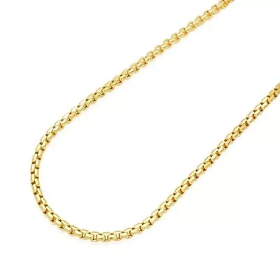 14K Yellow Gold Hollow 3.5mm Round Box  Chain Necklace 20  - 30  • $1161.17