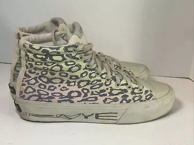 Straye Mens Size 10  Womens Size 11.5 Animal Print Khaki Pink Green Sneakers • $24