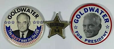 Barry Goldwater Vintage 1964 Political Pins President Campaign Pinback Buttons • $13.87