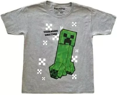 Minecraft Christmas Creeper Ssseasons Greetings Boys’ T-shirt M (8) Nwt [chr9] • $10