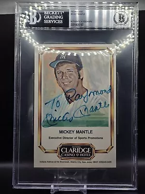 Mickey Mantle Autographed Promo Card Beckett Authentic Signed Very Rare (CB) • $799.99