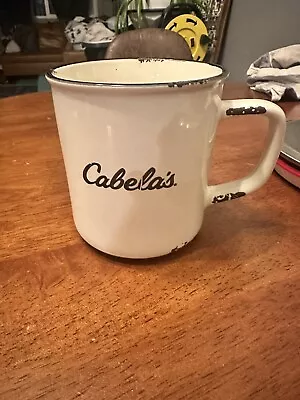 White Speckled Cabela's Hot Chocolate Camping Coffee Mug Ceramic 16 Oz • $7