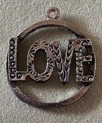 Love Pendant Silver Tone Circle Valentines Day For Necklace 063 • $12.95