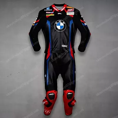 BMW Racing Biker Mens Leather Suit MOTOGP Motorcycle Leather Jacket Trouser CE • $311.13