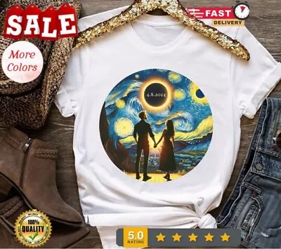 Van Gogh Total Solar Eclipse 2024 Starry Night Eclipse Shirt Van Gogh Matching • $19.90