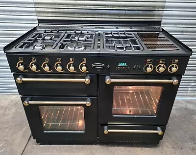 Rangemaster 110 Dual Fuel Black With Brass  - DELIVERY AVAILABLE • £850