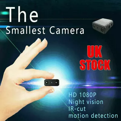 HD 1080P Mini Hidden Spy Camera HD Micro Home Security Night Vision Motion Cam R • £11.64