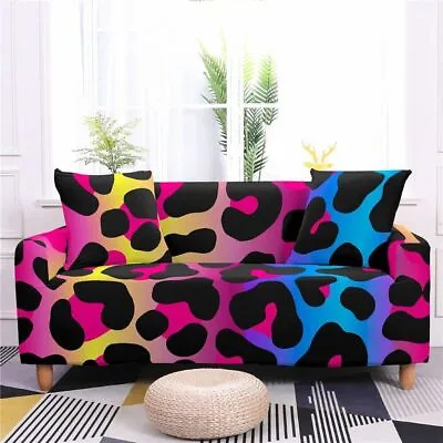 $23.55 • Buy Leopard Print Elastic Sofa Cover Slipcover Protect Loveseat Cover 1/2/3/4-Seater
