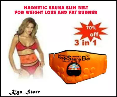 Magnetic Sauna Belt Fat Burner Vibrate Massager Slim Waist Belly Weight Loss Kit • $58.55