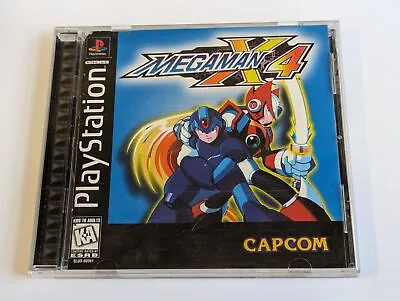 Mega Man X4 Sony Playstation 1 PS1 Video Game Capcom Black Label COMPLETE • $22.99