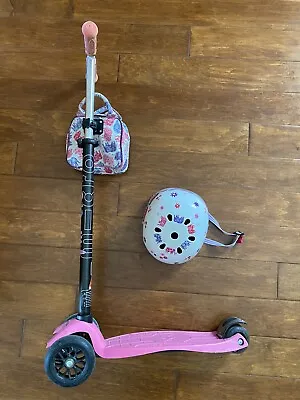 Pink Micro Kickboard Maxi Deluxe Scooter Set With Elephant Bag Helmet And Bell • $170