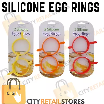 Silicone Egg Rings Mould Multi Colour Fried Fryer Oven Poacher Pancake • £3.38
