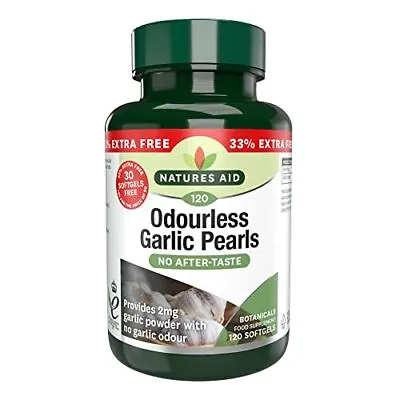 Garlic Pearls Odourless No After-Taste Softgel 120 Capsules • £7.13