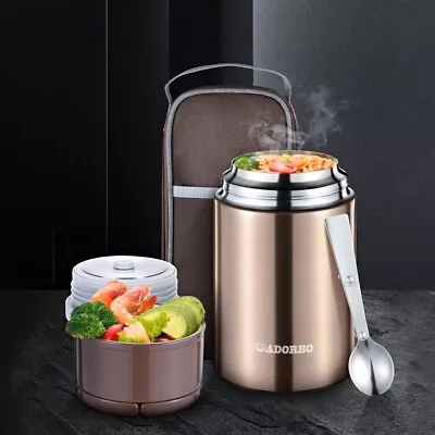 $27.99 • Buy ADORBO 32oz Vacuum Insulated Stainless Steel Soup Container Food Jar With Spoon
