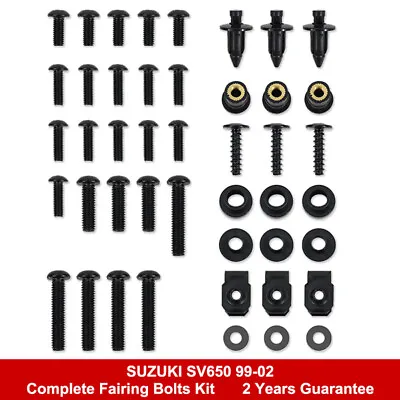 Stainless Complete Fairing Bolt Kit Aftermarket Use Fit For 99-02 Suzuki SV650 • $23.83