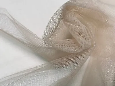Dress Tutu Skirt Net Fabric Nylon Mesh Bridal Material Tulle 68  Wide- Beige Tan • £0.99