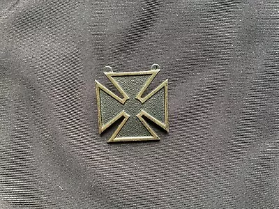 Vintage Maltese Cross Iron Cross Sterling Silver Blue Pin Pendant • $29.99