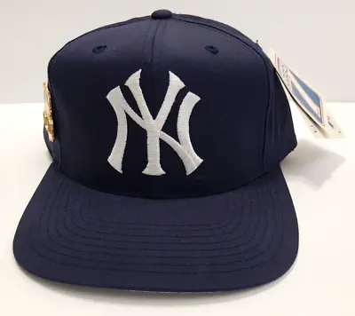 NEW VTG 90's New York Yankees Logo 7 Snapback Baseball Cap Hat With 1996 PIN • $100