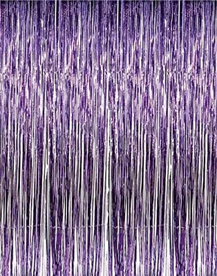 Purple Metallic Fringe Curtain Party Room Decoration 3' X 8' • $7.99
