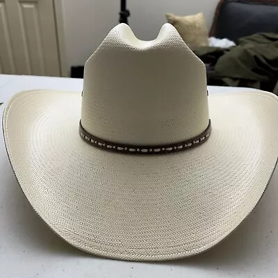 Resistol GEORGE STRAIT 10X Shantung Panama Self Conforming Cowboy Hat Mens 7 3/8 • $58.62