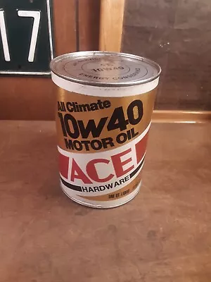 Vintage Full ACE HARDWARE All Climate Motor Oil One Quart Cardboard Can • $18.95