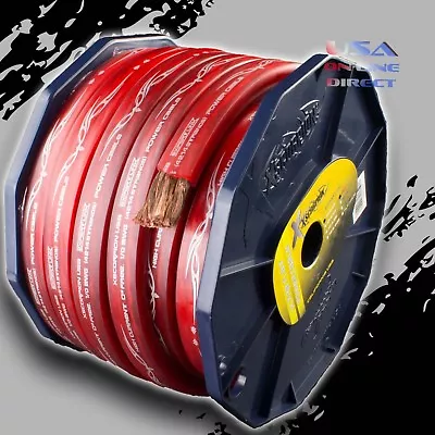 0 Gauge 20ft RED Flat Power 100% OFC Wire Strands Copper Marine Cable 1/0 AWG • $105.50